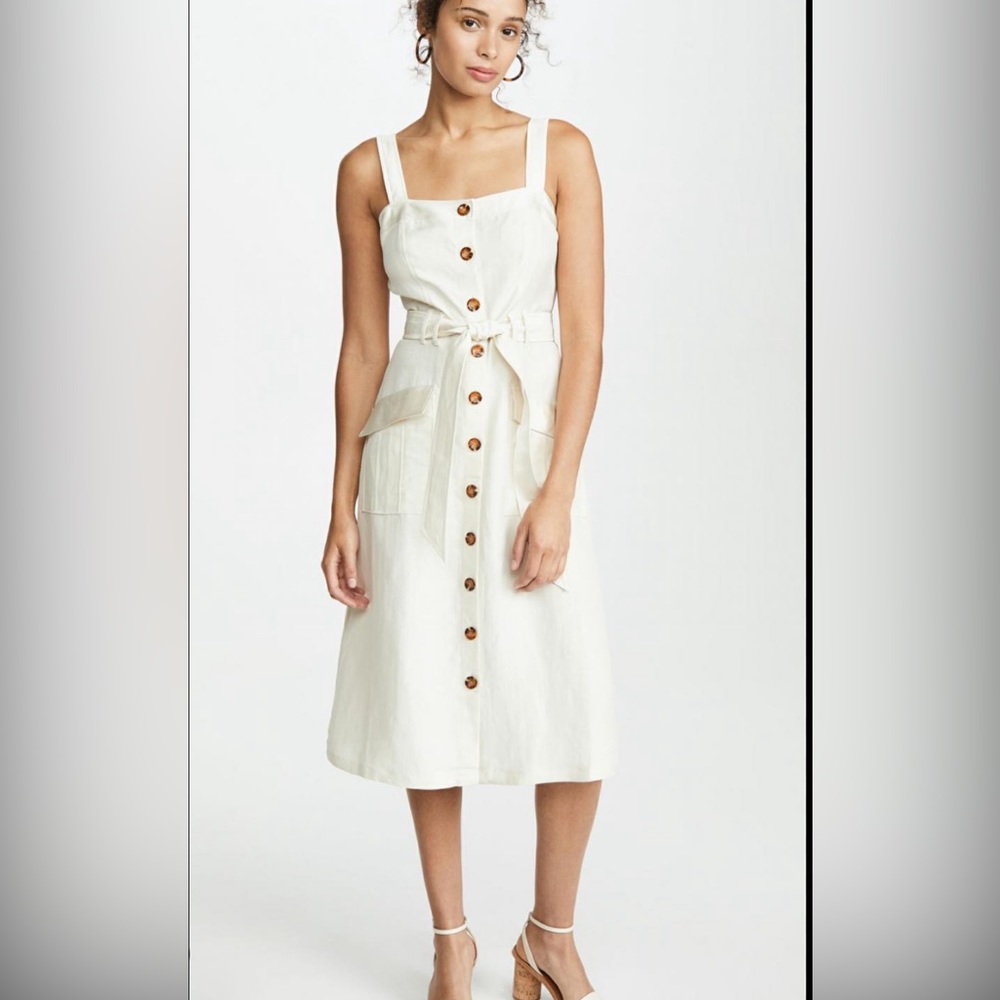 Joie Bourey button front linen dress